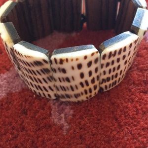 Anthropologie reversible tiger shell  bracelet